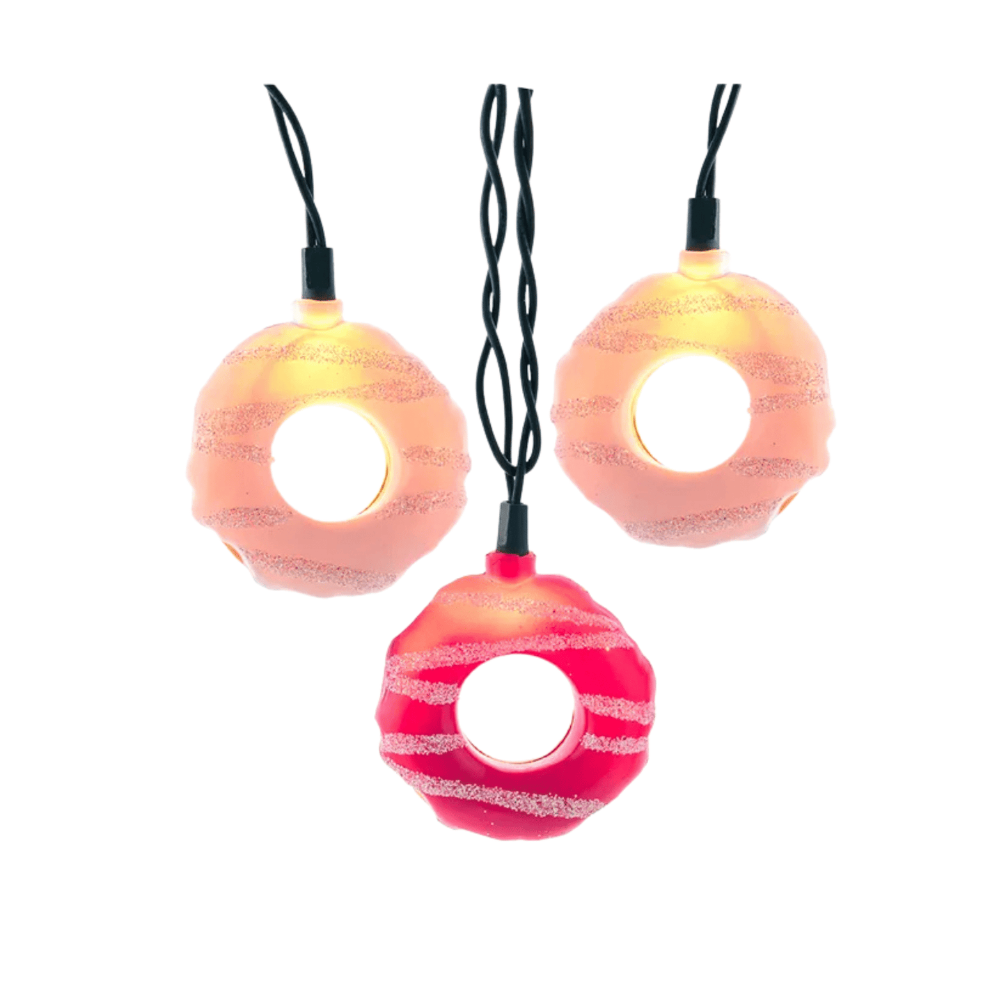 9' UL 10 - Light White & Pink Donut String Light Set – Fun Holiday & Party Décor - Tree Treasures