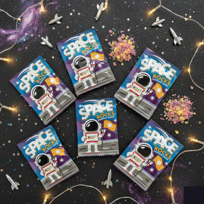 Space Rocks Popping Candy – Space Themed Crackling Candy for Kids, Party Favors & Science Treats (10, 18, 72 Pack)