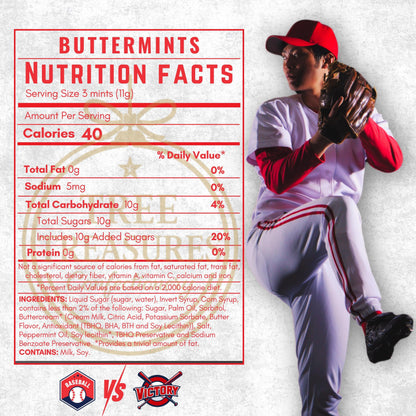 Baseball Butter Mints Individually Wrapped – Baseball Party Candy, Bulk Buttermints for Sports Birthday Parties, Team Banquets, Goodie Bags & Candy Buffets (110 or 220 Count)