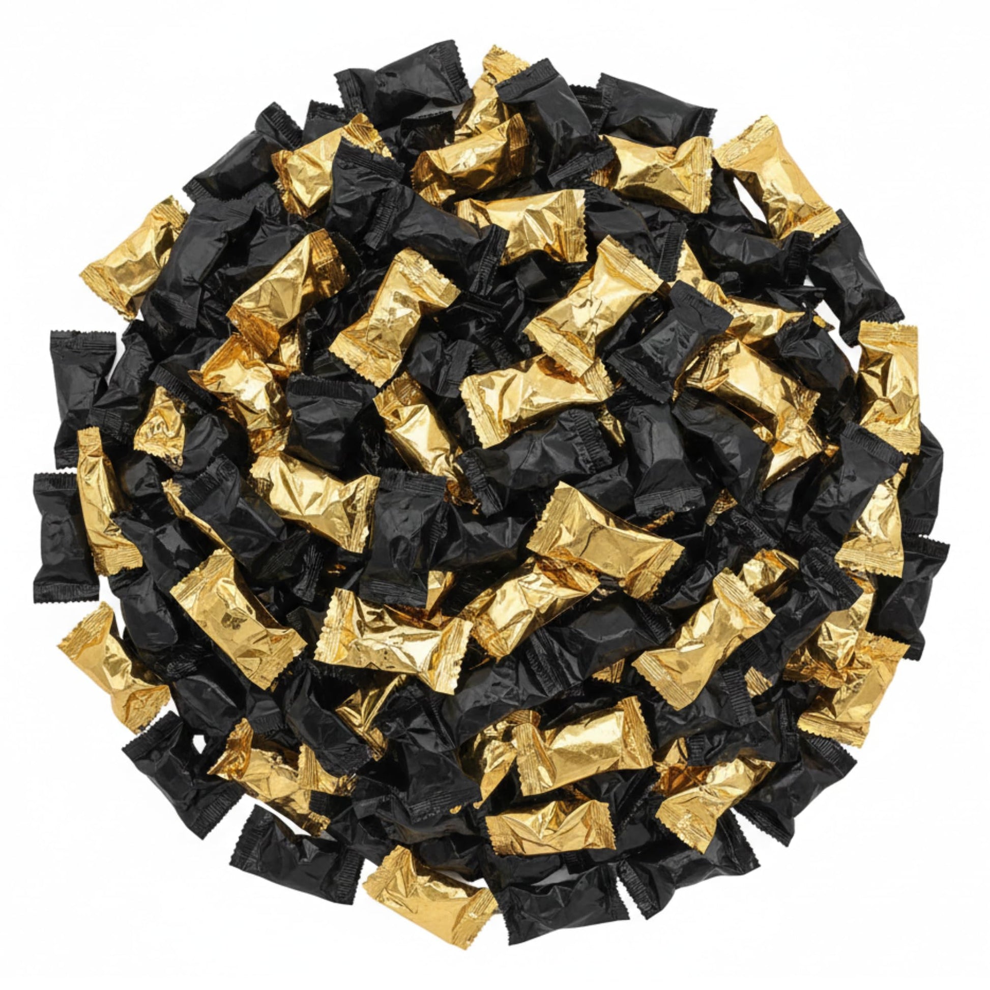 Bulk Count Gold and Black Buttermints Individually Wrapped – Wedding Mints, Thank You Candy, Party Favors, Graduation, Retirement, New Years, Candy Buffet, Prom and Anniversary (Solid 216ct)