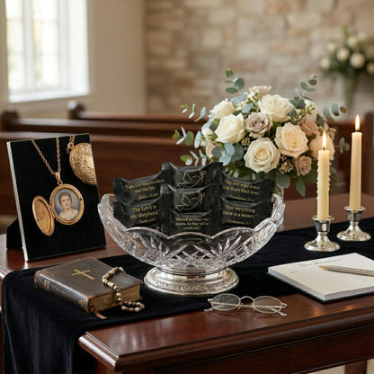 Funeral Favors for Guests – Sympathy Mints Individually Wrapped with Scripture Verses & Dove Design | Memorial Service Candy & Celebration of Life Keepsakes