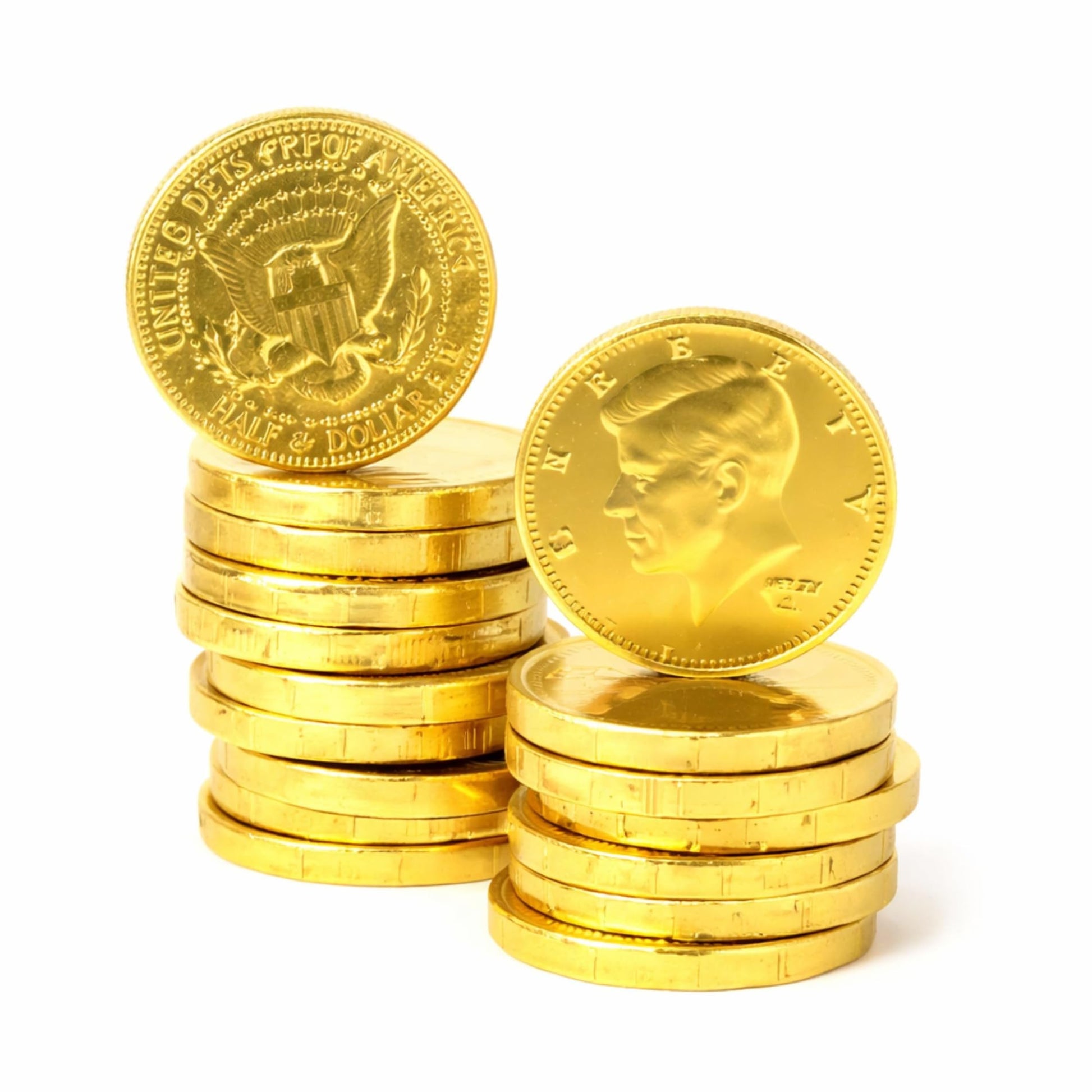 Gold Foil Chocolate Coins Bulk - Large 1.5" Gold Chocolate Coins Individually Wrapped for Pirate Party Favors, Candy Buffet, Treasure Hunt, Graduation, Wedding & Gold-Themed Events (50, 150 & 500 Count)