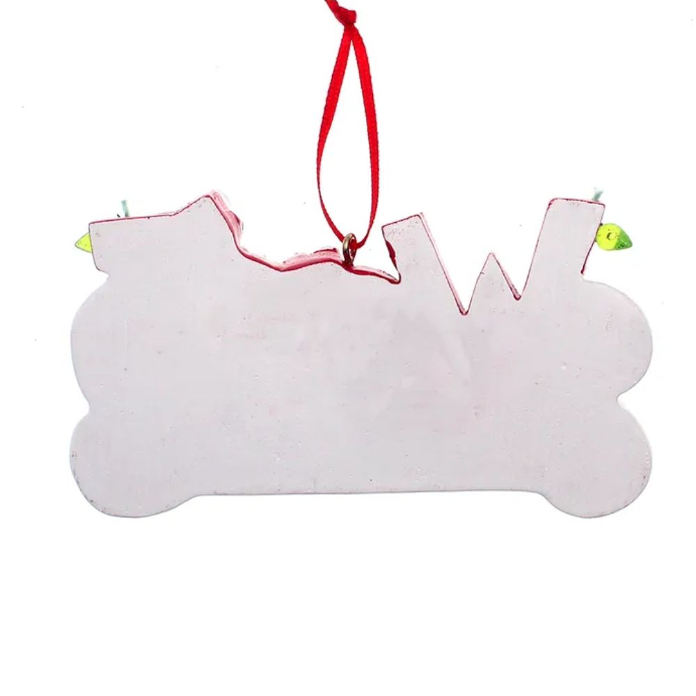 Kurt Adler "Woof" Dog Bone Christmas Tree Ornament For Personalization, 2.375 Inches