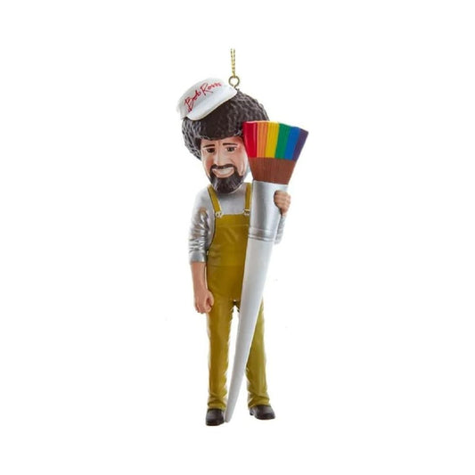 Kurt Adler Bob Ross® With Paint Brush Ornament, 5 Inches