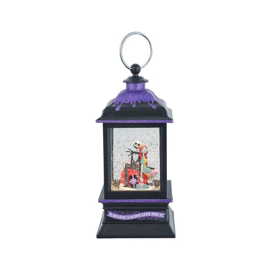 Kurt Adler Battery Operated Disney© Jack & Sally Musical Light-Up Lantern Table piece, 9 Inches