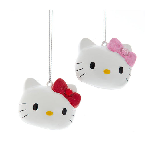 Kurt Adler Hello Kitty™ Head Ornaments, Set of 2, 3 Inches