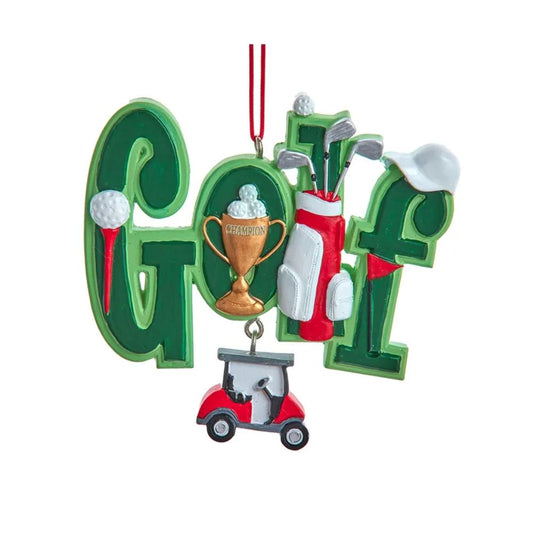 Kurt Adler Golf Christmas Ornament, 3.5-Inches