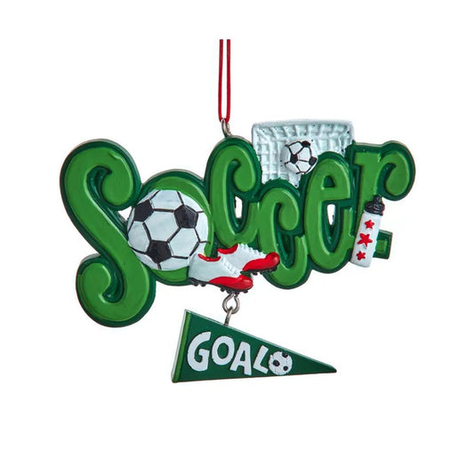 Kurt Adler Soccer Christmas Ornament 4 Inch