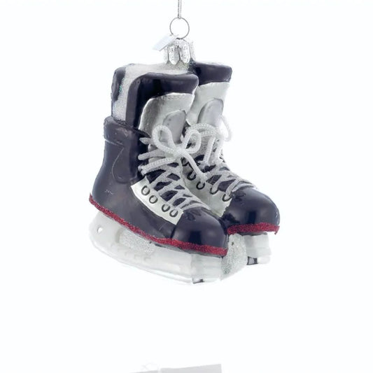 Kurt Adler Noble Gems™ Ice Hockey Skates Glass Ornament, 4.25 Inches