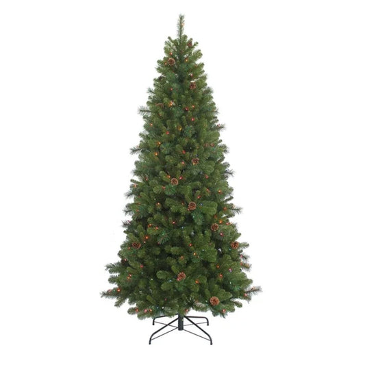 7.5-foot Pre-Lit Multicolor Incandescent Slim Burlington Spruce Tree by Kurt Adler