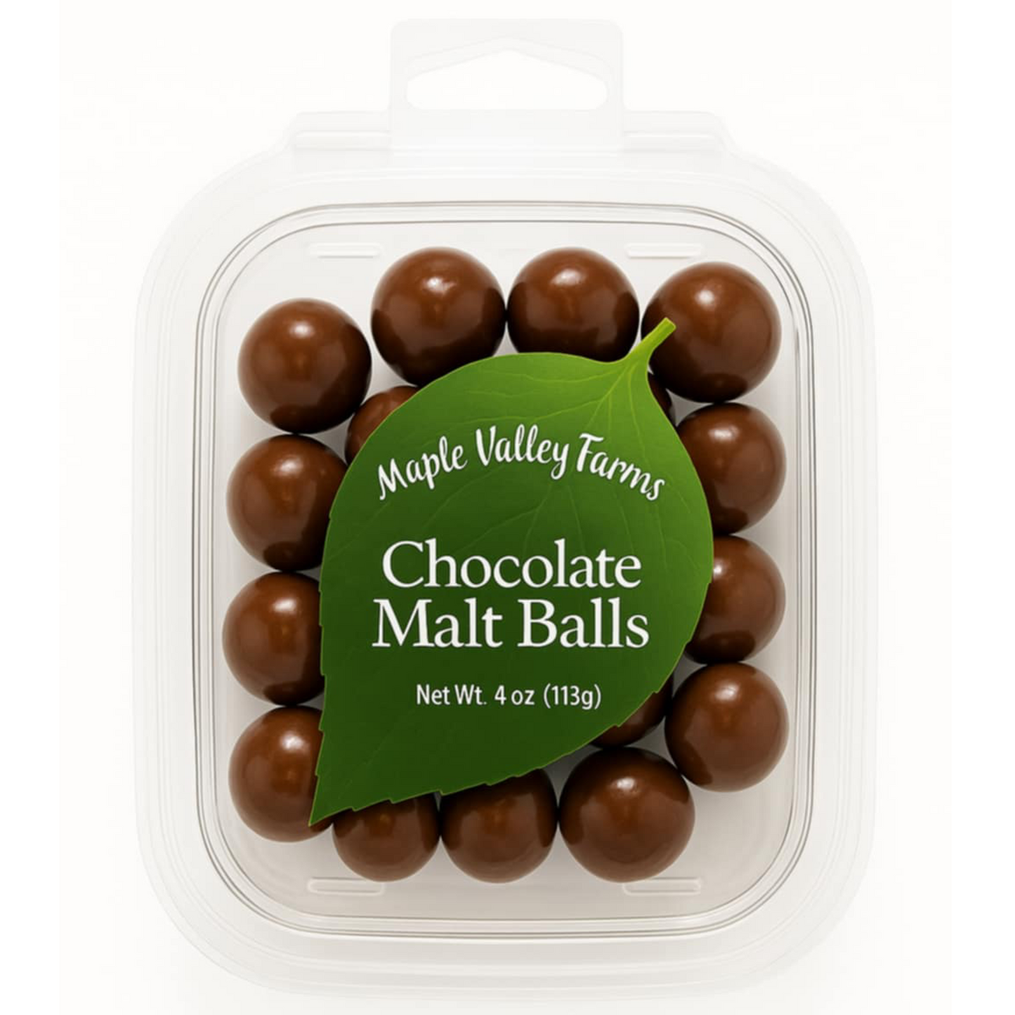 Maple Valley Farms Chocolate Malt Balls 4 OZ Peg Tub