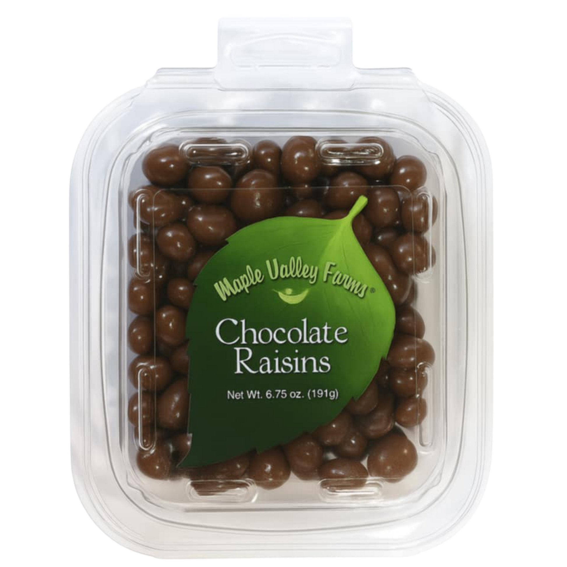 Maple Valley Farms Milk Chocolate Raisins 6.75 OZ PEG TUB