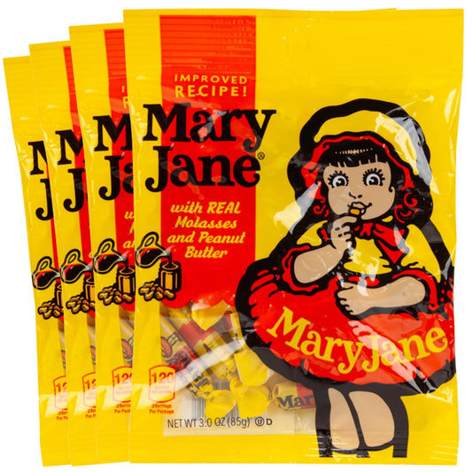 Mary Jane Candy Old Fashioned Molasses Chews Bulk Pack | Retro Peanut Butter Candy