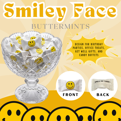 220ct Smiley Face Buttermints – Individually Wrapped Bulk Butter Mints for Birthday Parties, Office Treats, Candy Buffets & Get Well Gifts