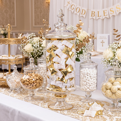 Tree Treasures Gold Buttermints - Individually Wrapped Soft Butter Mints for Baptism, First Communion, Christening, Wedding Favors & Candy Buffet (110 & 220 Count)