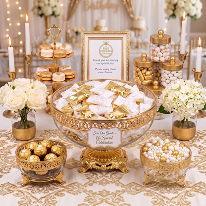 Tree Treasures Gold Buttermints - Individually Wrapped Soft Butter Mints for Baptism, First Communion, Christening, Wedding Favors & Candy Buffet (110 & 220 Count)
