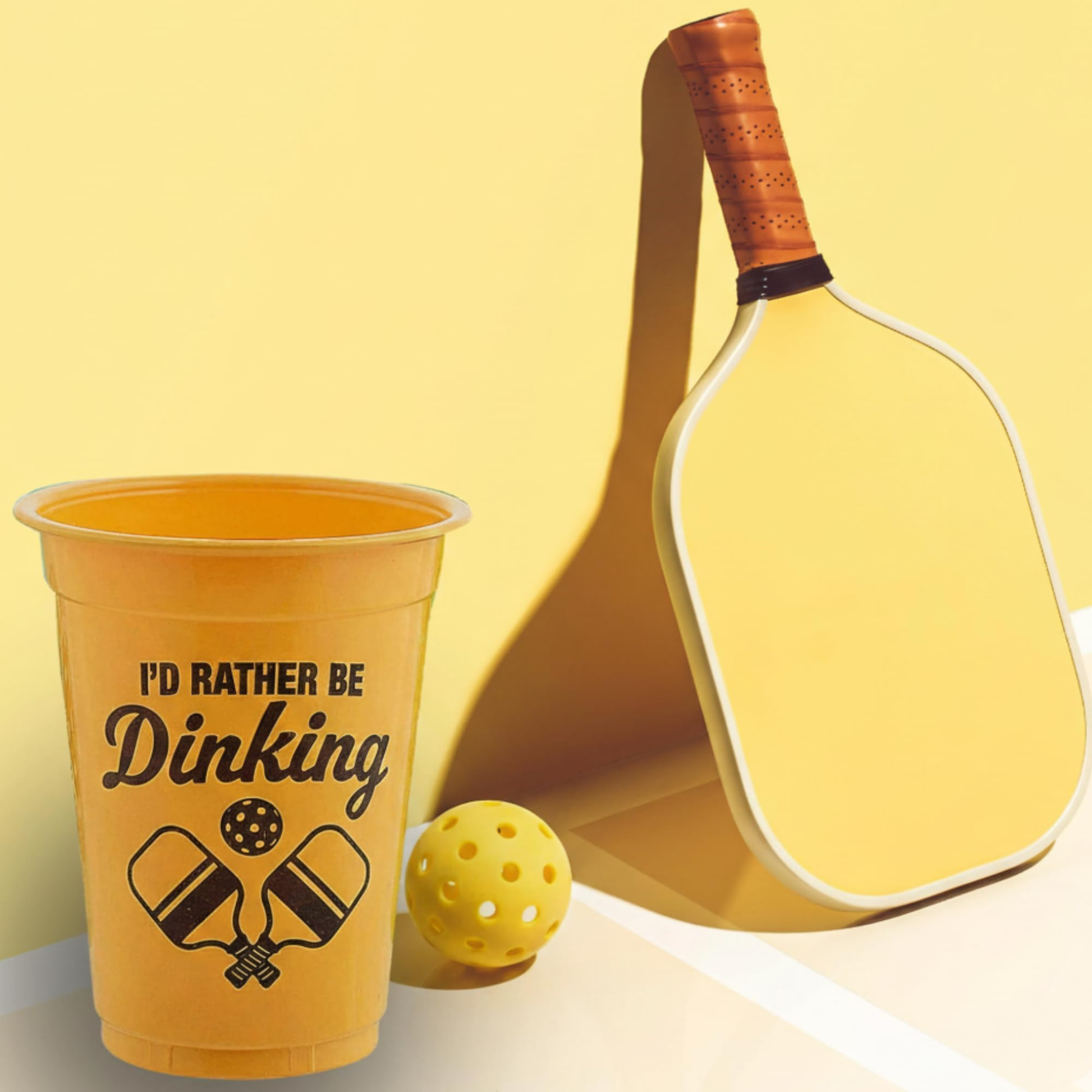 Tree Treasures Pickleball Party Cups – 16oz Disposable Plastic Cups with Funny Pickleball Sayings, Bulk Pack of 12 or 40, Pickleball Party Supplies & Tournament Favors