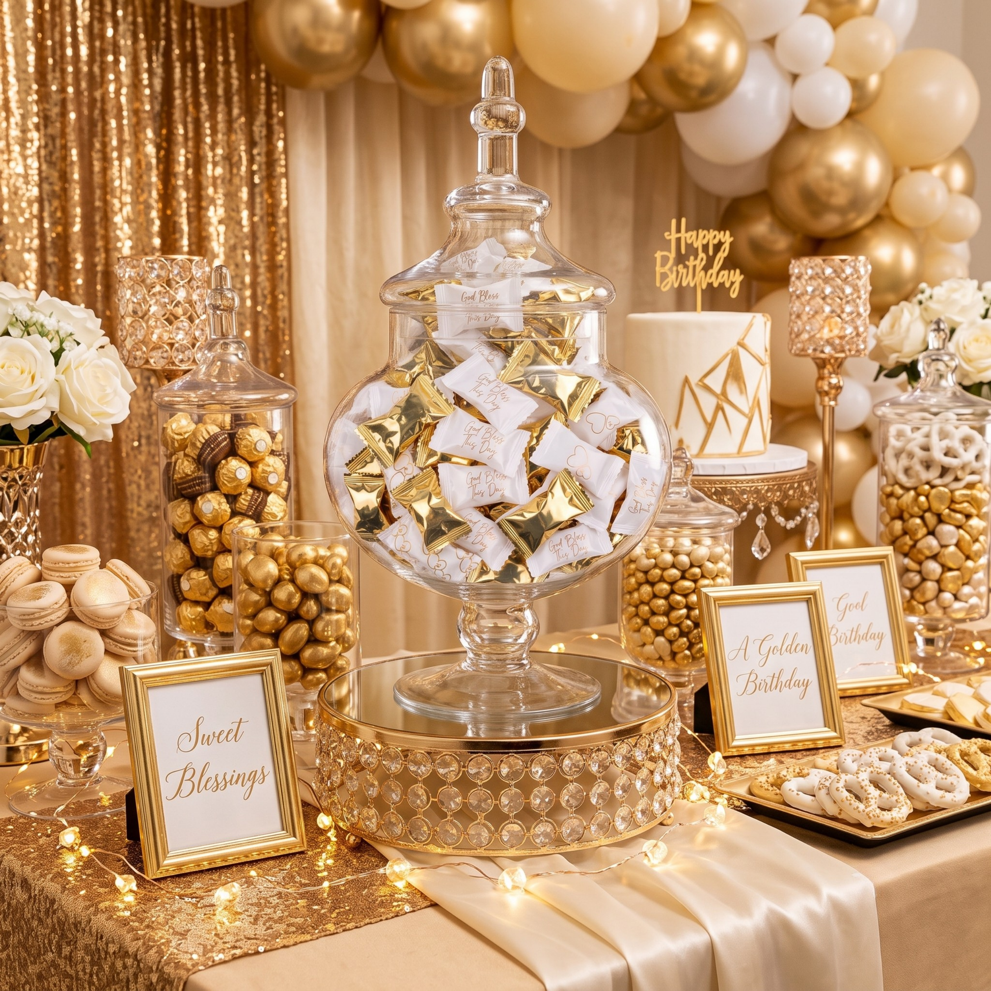 Tree Treasures Gold Buttermints - Individually Wrapped Soft Butter Mints for Baptism, First Communion, Christening, Wedding Favors & Candy Buffet (110 & 220 Count)