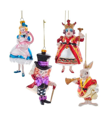 Alice in Wonderland Ornament Set – Noble Gems (4 Pieces) - Tree Treasures