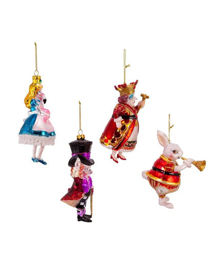 Alice in Wonderland Ornament Set – Noble Gems (4 Pieces) - Tree Treasures