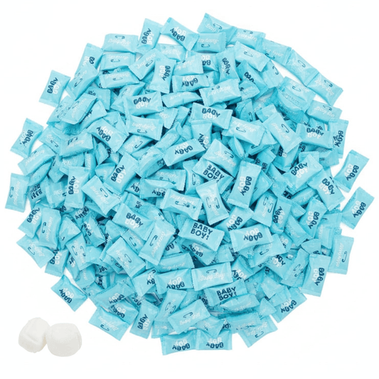 Baby Boy Buttermints 216ct – For Baby Shower Favors, Blue Buttermints Individually Wrapped in Bulk, Baby Shower Games & Gender Reveal Prizes, Baby Boy Candy Treats - Tree Treasures