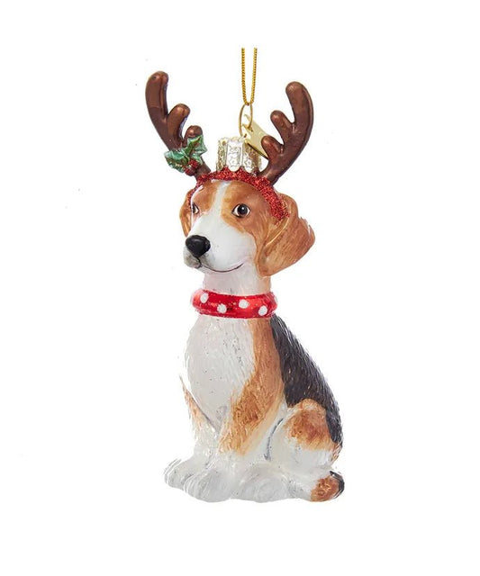 Beagle with Antlers Glass Ornament – Noble Gems - Tree Treasures