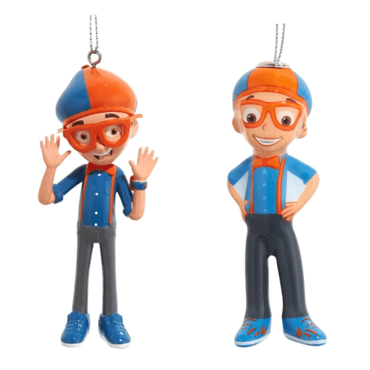 Blippi Holiday Ornament Bundle – Includes Blow Mold & Decoupage Ornaments by Kurt Adler – Fun Christmas Decorations - Tree Treasures