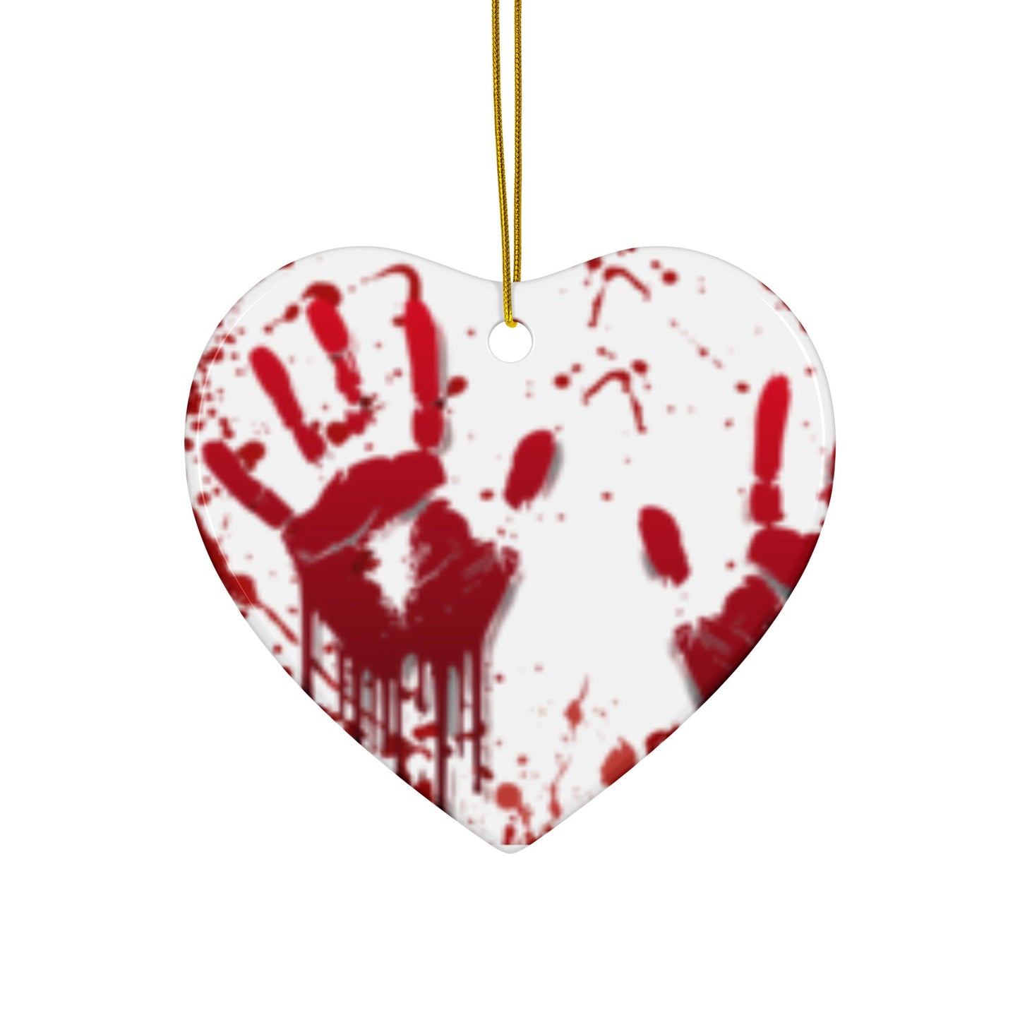 Bloody Handprint Horror Ornament – Creepy Christmas Decor in 4 Shapes - Tree Treasures