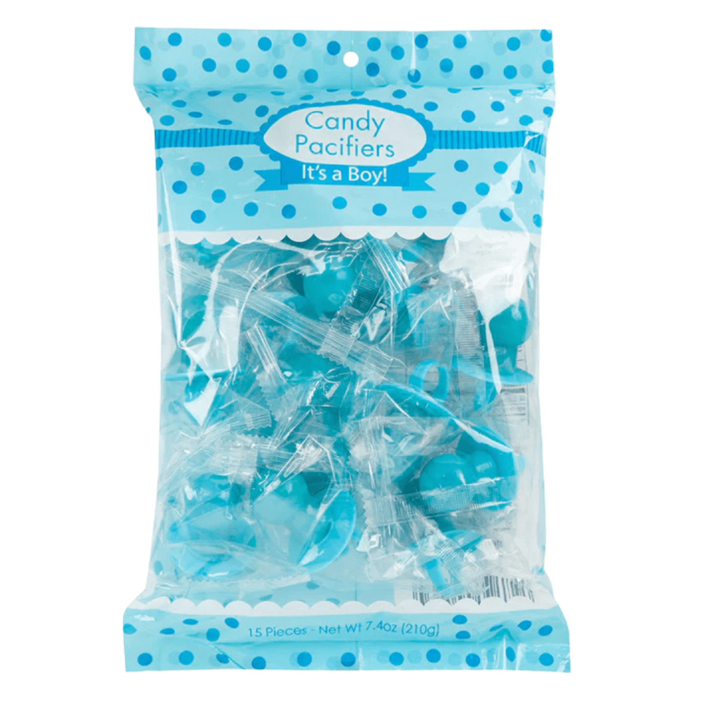 Blue Pacifier Candy – It’s a Boy! Ring Lollipops 0.5 oz Peg Bag for Baby Showers & Gender Reveals - Tree Treasures