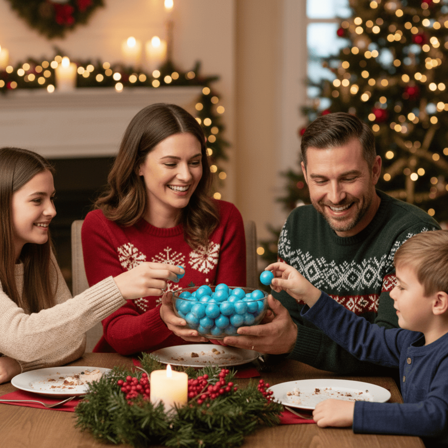 Blue Shimmer Gumballs 1 Inch – Bulk 120 Count – Mixed Fruit Flavor Bubble Gum Balls for Gumball Machine & Classy Party Buffets - Tree Treasures