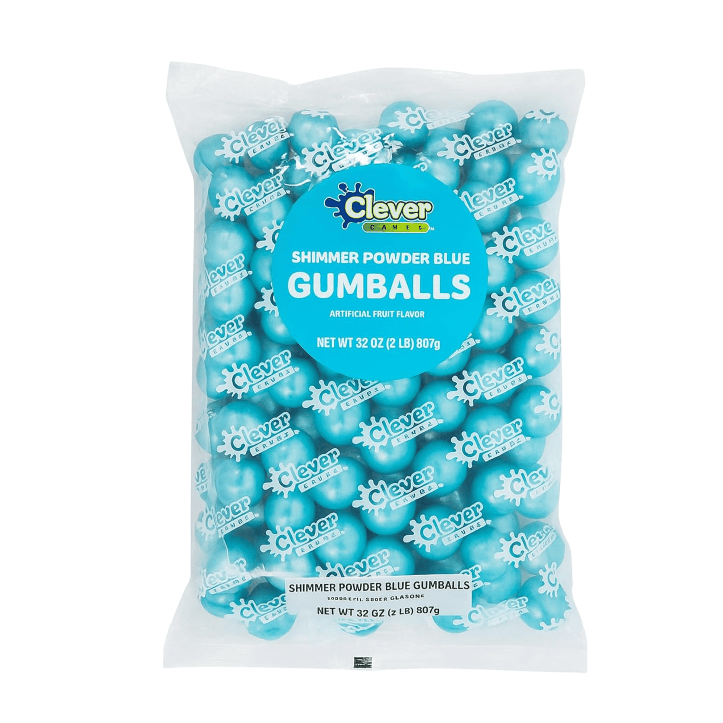 Blue Shimmer Gumballs 1 Inch – Bulk 120 Count – Mixed Fruit Flavor Bubble Gum Balls for Gumball Machine & Classy Party Buffets - Tree Treasures