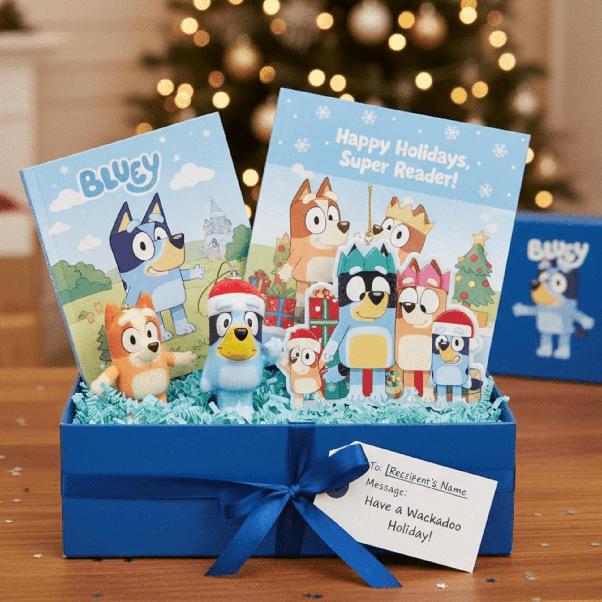 Bluey Christmas Ornament Bundle by Kurt Adler – Includes Double - Sided “Hooray It’s Christmas” Ornament & Bluey Decoupage Ornament – Official Licensed Holiday Tree Decorations for Kids & Families - Tree Treasures