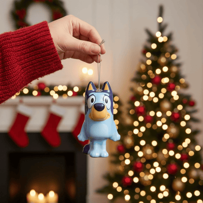 Bluey™ Christmas Ornament Set – 2 - Pack Featuring Decoupage Ornament & Picture Frame Keepsake - Tree Treasures