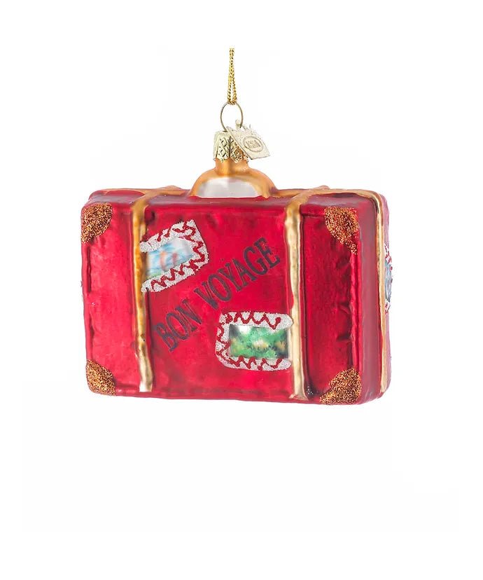 Bon Voyage Suitcase Ornament – 3.5 - Inch Noble Gems Glass - Tree Treasures