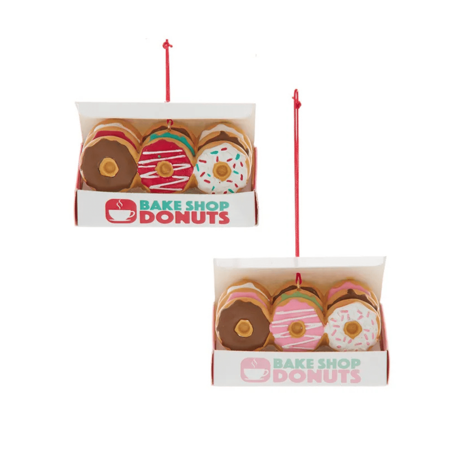 Box Of Donuts Ornaments, 2 Assorted – Sweet Holiday Décor by Kurt Adler - Tree Treasures
