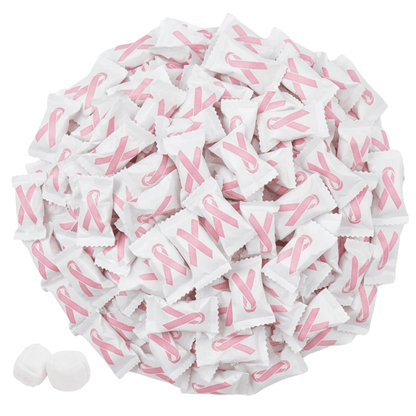 Breast Cancer Awareness Buttermints – 216 Count Bulk Candy Individually Wrapped – Individually Wrapped Candy Pink Butter Mints for Fundraisers, Thank You Gifts, Candy Buffet, After Dinner Treats & Party Decorations - Tree Treasures