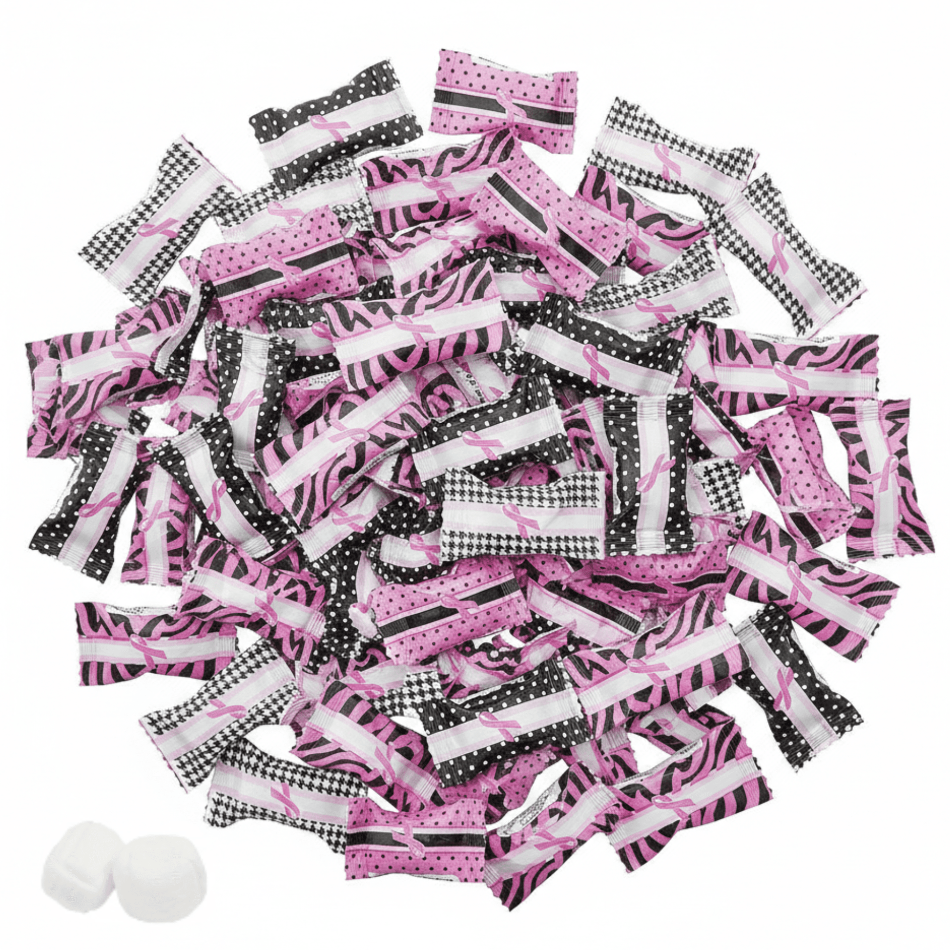 Breast Cancer Awareness Pink Buttermints – 216 - Count Bulk Individually Wrapped Candy for Events, Gifts, Fundraisers & Party Décor - Tree Treasures