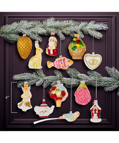 Bridal Ornament Set – Glass 3"–4.375" – 12 - Piece – Noble Gems - Tree Treasures