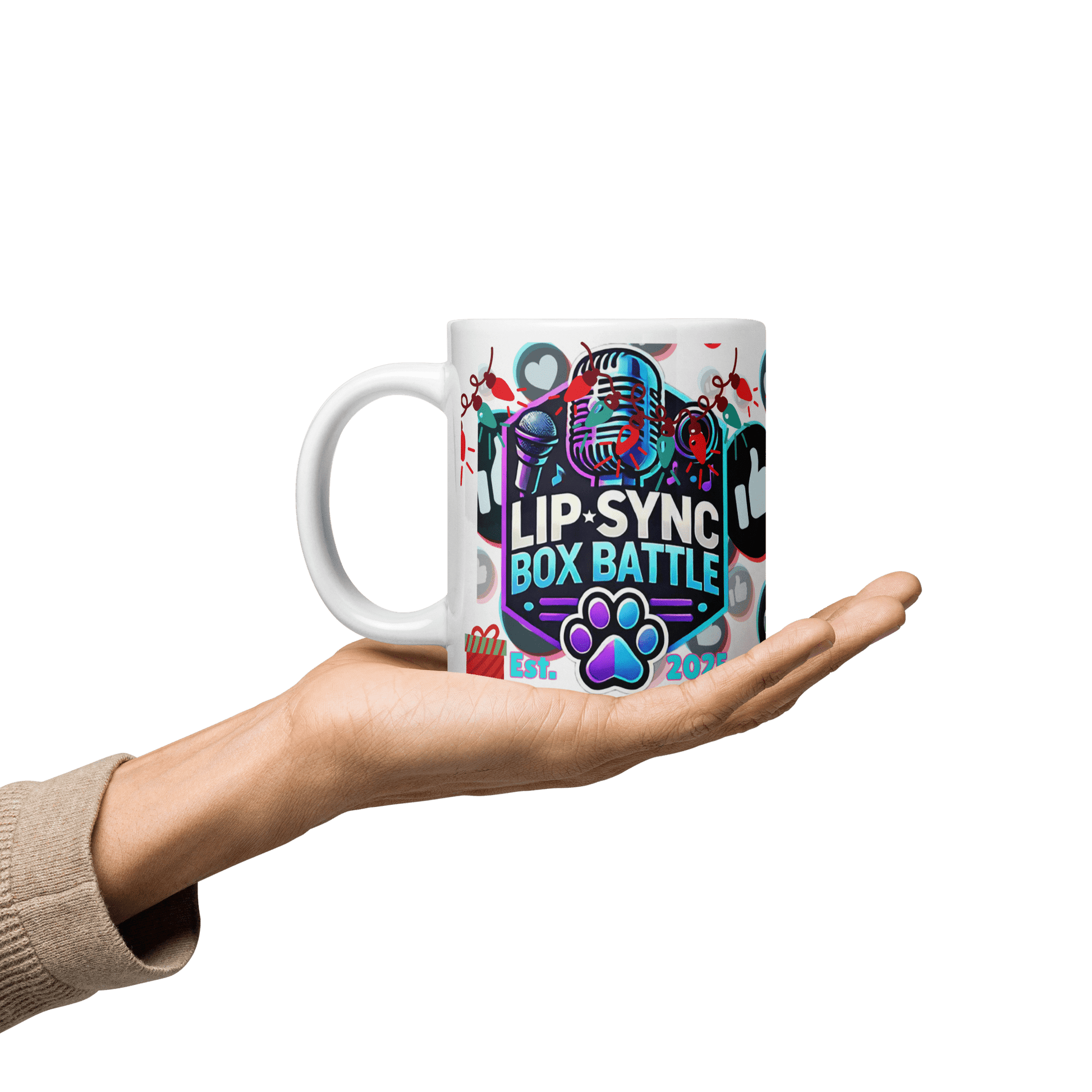 Chris & Cooper Christmas Mug – 20oz Lip - Sync Duo Holiday Mug – Funny Dog Creator Cup – Limited Christmas Edition - Tree Treasures