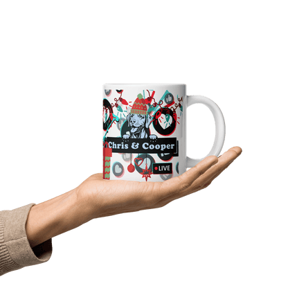 Chris & Cooper Christmas Mug – 20oz Lip - Sync Duo Holiday Mug – Funny Dog Creator Cup – Limited Christmas Edition - Tree Treasures