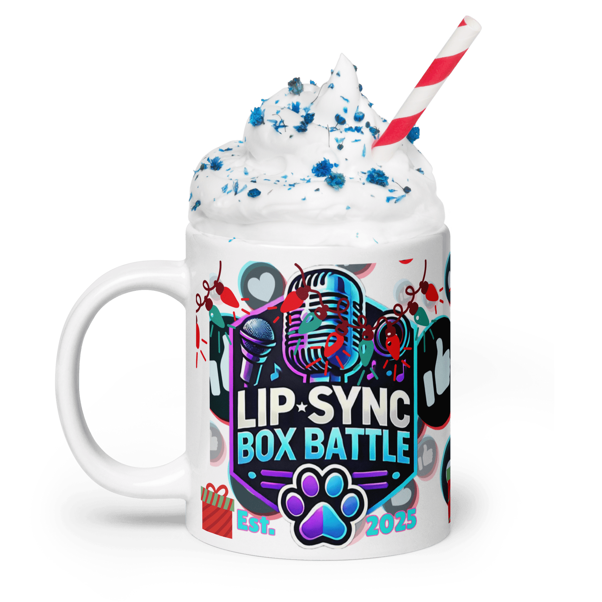 Chris & Cooper Christmas Mug – 20oz Lip - Sync Duo Holiday Mug – Funny Dog Creator Cup – Limited Christmas Edition - Tree Treasures