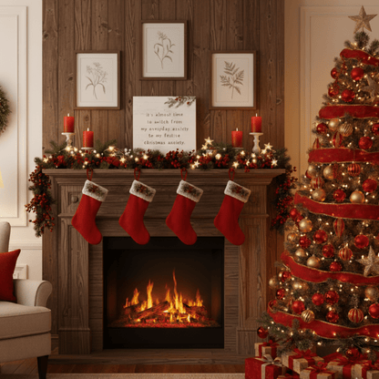 Christmas Anxiety Small Talk Square – 5.25"x5.25" Funny Holiday Sign, Rustic Wooden Christmas Décor - Tree Treasures