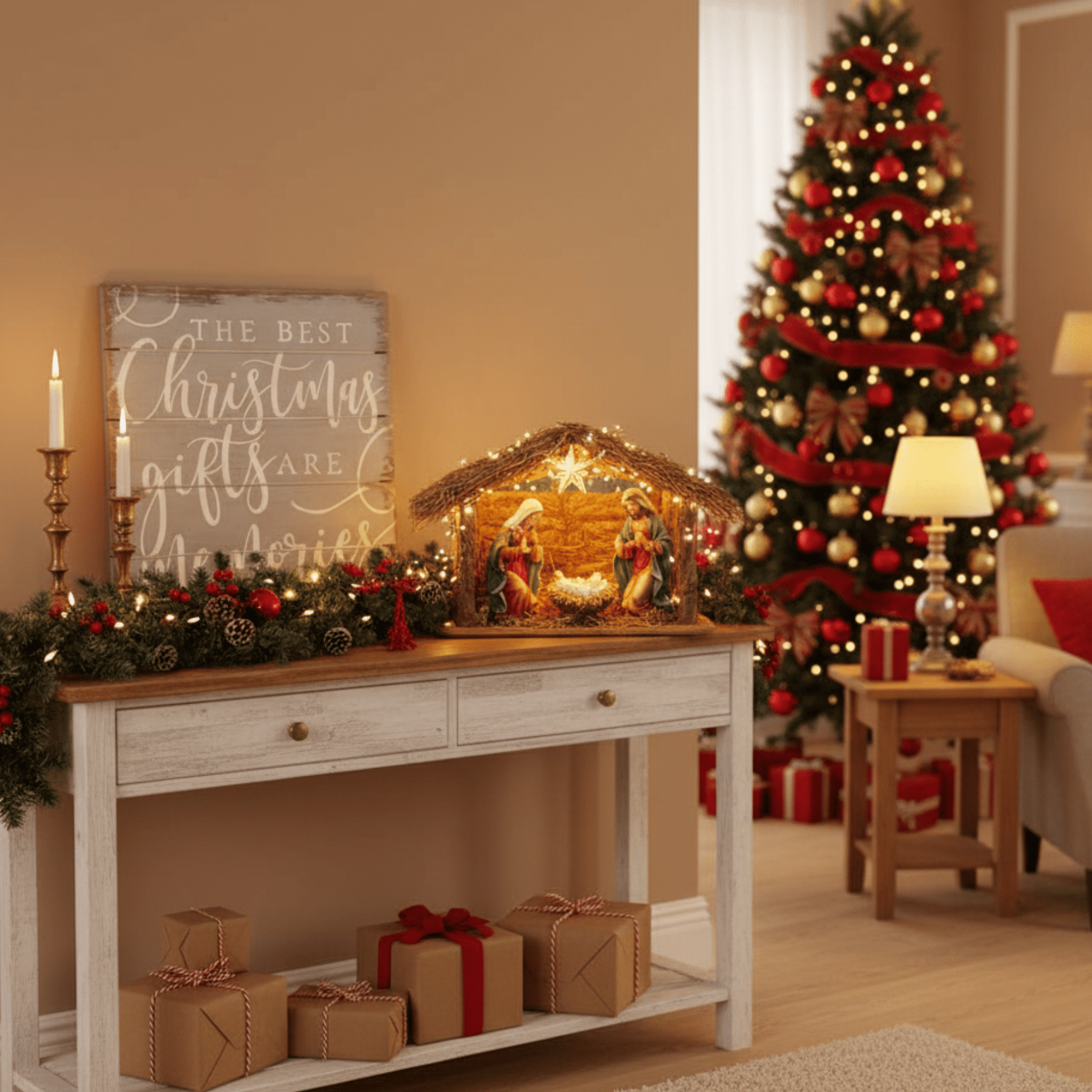 Christmas Gifts Wooden Sign – “The Best Christmas Gifts Are the Memories” - Tree Treasures