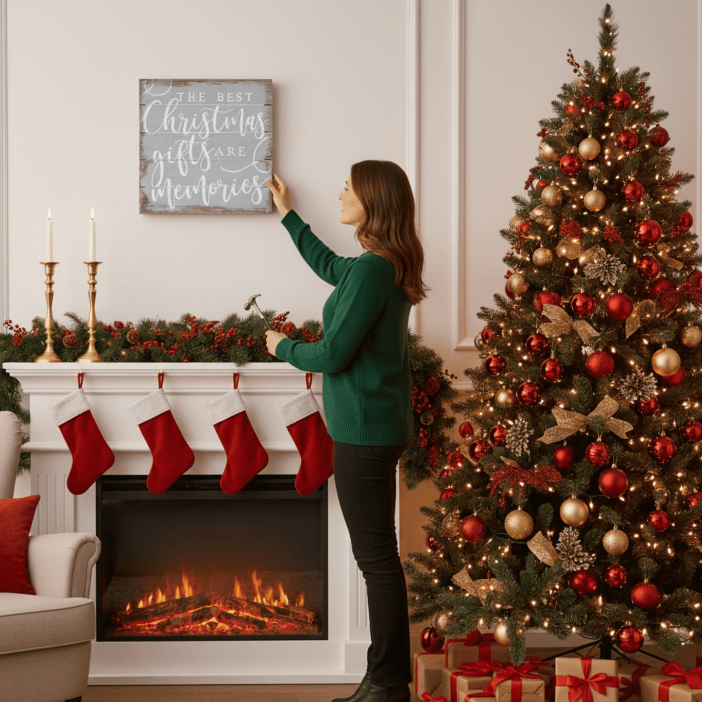 Christmas Gifts Wooden Sign – “The Best Christmas Gifts Are the Memories” - Tree Treasures