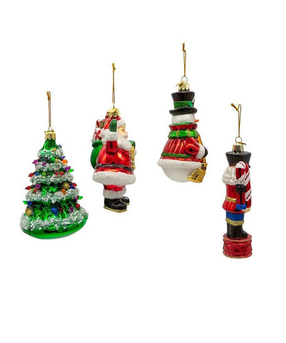 Christmas Ornament Box Set – 4 - Piece – 3"–5.75" – Noble Gems - Tree Treasures