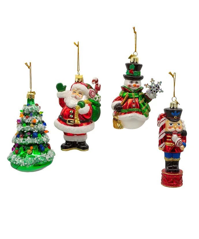Christmas Ornament Box Set – 4 - Piece – 3"–5.75" – Noble Gems - Tree Treasures