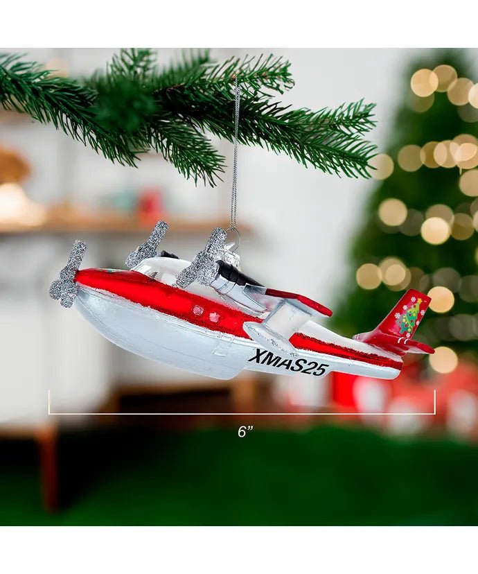 Christmas Sea Plane Ornament – 6 - Inch Noble Gems - Tree Treasures