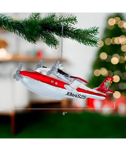 Christmas Sea Plane Ornament – 6 - Inch Noble Gems - Tree Treasures