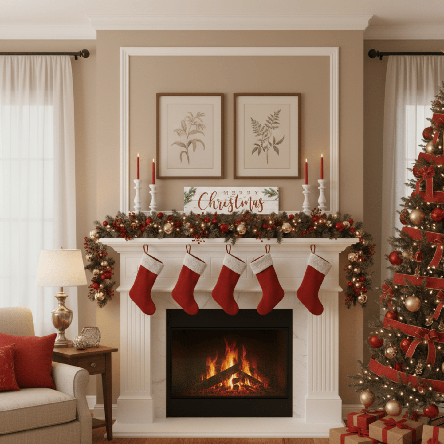 Christmas Trees Vintage Pallet Board Sign – 7"x24" Rustic Wooden Wall Décor with Keyhole for Hanging - Tree Treasures