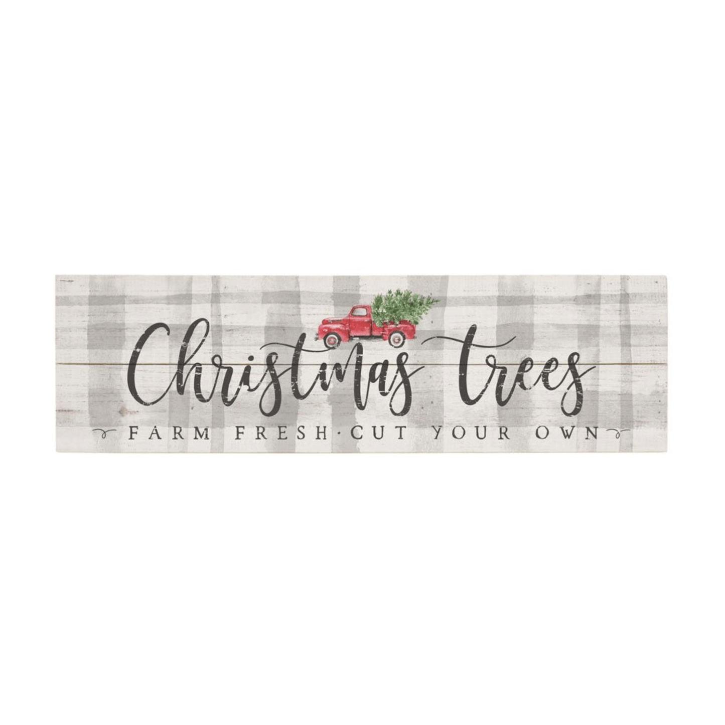 Christmas Trees Wooden Wall Sign – 7"x24" Vintage Pallet Board Holiday Décor - Tree Treasures